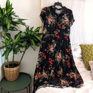 Reformation floral print long dress